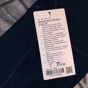 Always Airy HR Run Crop 19”